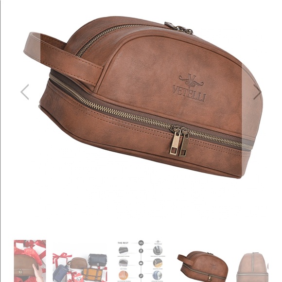 Vetelli Classic Leather Toiletry Bag. - Picture 4 of 5